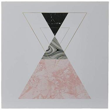 Imagem de Arte Maníacos Quadro Decorativo Tipo Placa Geométrico Triângulos Pirâmide - 46 x 32.5 cm, Rosa,
