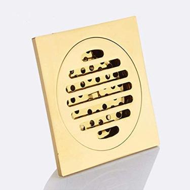 Imagem de Piso ralo para chuveiro quadrado com tampa removível padrão Filtro anti-odor espessado invisível Todos os acessórios de banheiro para hotel em casa de bronze