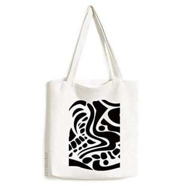Imagem de Bolsa de lona Egito, preto, branco, abstrato, totem, fresco, sacola de compras, bolsa casual
