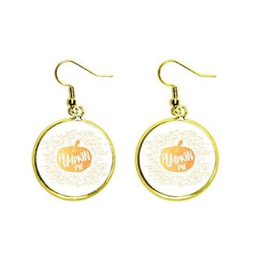 Imagem de Pumpkin Terror Food Line Art Deco, presente, moderno, orelha, pendente, dourado, joia feminina