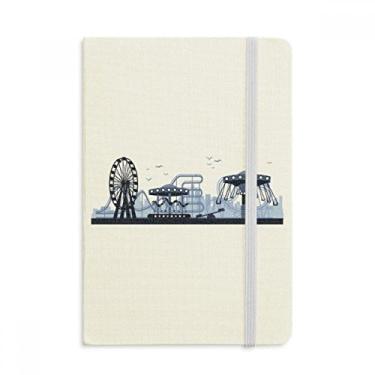 Imagem de Caderno de atividades azuis de parque de diversões, capa dura em tecido, diário clássico