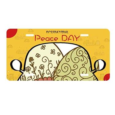 Imagem de DIYthinker Placa de licença de páscoa, festival, flor, ovo, decoração de carro, dia da paz