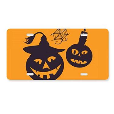 Imagem de DIYthinker Velas de abóboras de Halloween com teias de aranha para decoração de carro, acessório de aço inoxidável