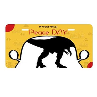 Imagem de DIYthinker Placa de carro Dinosaur Black Bones Die Out Placa de carro Decoração Dia da Paz