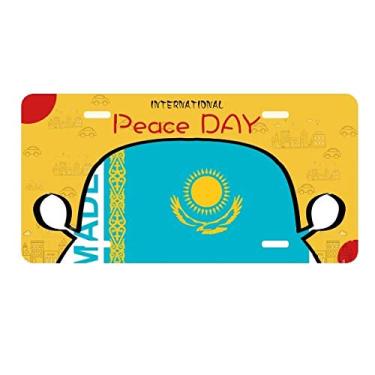 Imagem de DIYthinker Placa de licença Made in Cazaquistão com etiqueta para decoração de carro, dia da paz
