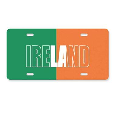 Imagem de DIYthinker Placa de licença com nome da bandeira da Irlanda em aço inoxidável para decoração de automóveis