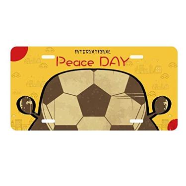 Imagem de DIYthinker Ilustração esportiva de futebol com estampa preta placa etiqueta decoração de carro dia da paz