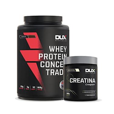 Imagem de Kit 1 Whey Concentrado 900g Sabor Chocolate + Creatina Creapure 300g - Dux Nutrition