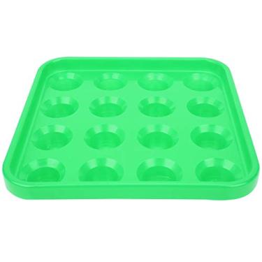 Imagem de FastUU Bandeja de bola de piscina, 14 x 15 x 4 cm, bandeja de suporte de bola de bilhar, vinil portátil para salões de sinuca, salões de bilhar (verde)