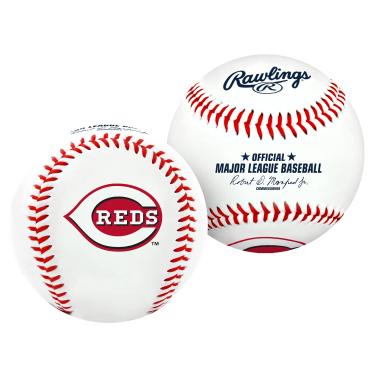Imagem de Rawlings, Bola de Beisebol, Logotipo do time Cincinnati Reds MLB Baseball, Branco, Official