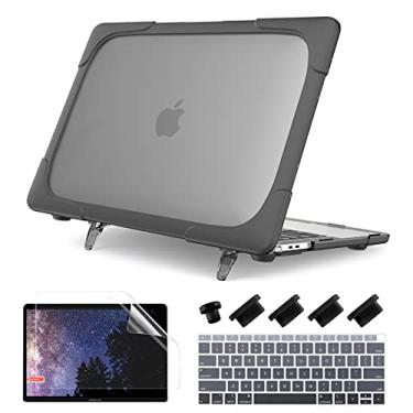 Imagem de Batianda Capa para MacBook Pro 16 A2141 versão 2019 2020, capa protetora resistente à prova de choque, suporte dobrável + capa para teclado + protetor de tela para MacBook Pro 16 polegadas