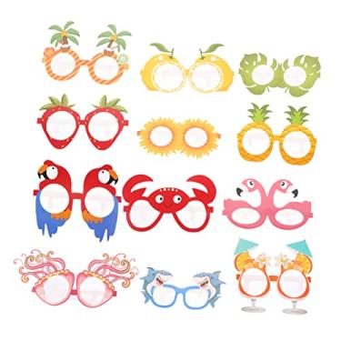 Imagem de CIYODO 12 Unidades Óculos de papel havaiano copos adereços de cabine de fotos óculos divertidos óculos estilo Havaí óculos temáticos do Havaí óculos engraçados O Verão Presente filho