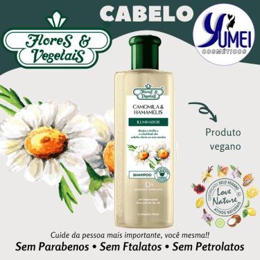 Imagem de Shampoo Camomila Hamamaélis Iluminador Flores Vegetais 310ml