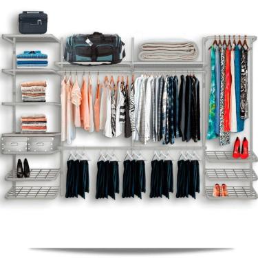Imagem de Roupeiro Closet Modulado Aramado Caixas Organizadoras 3,10m BR