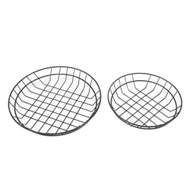 Imagem de CHICIRIS Cesta de fritura crisper, cesta de fritura durável de aço inoxidável 2 peças polida para lanche de restaurante (redondo 20 cm 25 cm)