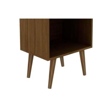 Imagem de Mesa Lateral P/ Sala E1715 C/ 1 Gaveta E 2 Nichos Natural/off White - Tecno Mobili