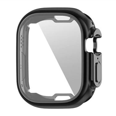 Imagem de SVAPO 360 capa transparente completa e macia para Apple Watch Ultra Case 49MM TPU protetor de tela capa para smartwatch série 49 mm acessórios (cor: preto, tamanho: 49 mm)