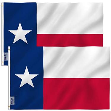 Imagem de ANLEY Embalagem com 2 Fly Breeze 3x5 Foot Flag do Estado do Texas - Cor vívida e resistente ao desbotamento UV - Cabeçalho de lona e costura dupla - Texas State Flags Poliéster com ilhós