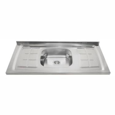Imagem de Pia de Inox Concretada 100 x 53 cm Dupla cm - Ghelplus