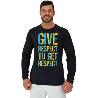 Imagem de Camiseta Manga Longa Moletinho MXD Conceito Give Respect To Get Respect Masculina-Masculino