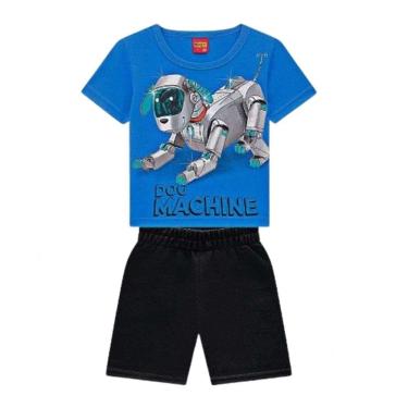 Imagem de Kyly Conjunto Camiseta e Bermuda Dog Machine Azul