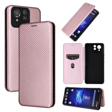 Imagem de Magnetic Carbon Fiber Flip Leather Wallet Case For Asus ROG Phone 8 / ROG Phone 8 Pro (Color : Rose Gold, Size : For ROG8)