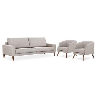 Imagem de Sofá e Poltronas Herval Romeo e Julieta, 2 unid. Linho Bege