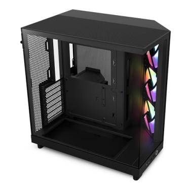 Imagem de NZXT H6 Flow RGB (2023) Caixa ATX compacta de câmara dupla com ventoinhas RGB - CC-H61FB-R1 - toda preta