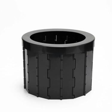 Imagem de JUSHZ Sanita de acampamento portátil para adultos sanitários portáteis sacos externos balde interior idosos cabeceira veículo de viagem montado portátil com tampa dobrável para carro (preto, 33,5 x