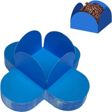 Imagem de Forminhas 4 Pétalas Para Doces Finos Brigadeiros Festas Aniversários Casamentos Chás de Bebê N7 17 Cores (1000, Azul Royal)