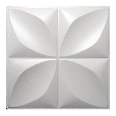 Imagem de 100 Placas Decorativas de Parede PVC 3D Pétalas 25cm - Cor Branca