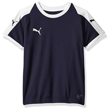 Imagem de PUMA Camiseta unissex juvenil Liga, Peacoat/Puma branco, GG