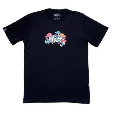 Imagem de Camiseta Lost 22412846 Mushroom Smurfs - Preto-Masculino