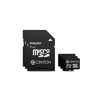 Imagem de Centon Cartão de memória flash MicroSD UHS-I / A1 / V10 / U1 / Classe 10 32GB x 3, (S1-MSDHU1-32G-3-B)
