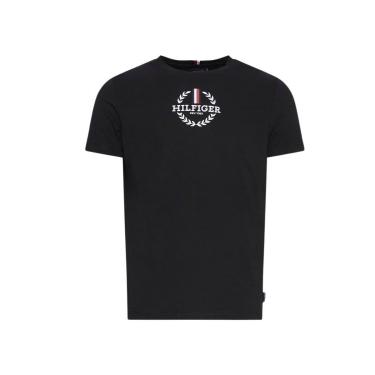 Imagem de Camiseta Masculina Tommy Hilfiger Global Stripe Wreath Preto-Masculino