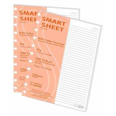 Imagem de Kit 2 Refil Caderno Inteligente 120G 100 Folhas Pautado G