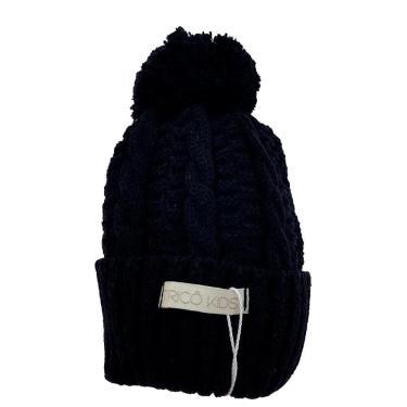 Imagem de Gorro de Tricô Para Meninos Com Pompom Preto