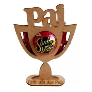 Imagem de Kit 50 Porta Bom Bom Dia Dos Pais Troféu Mdf