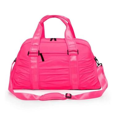 Imagem de Bolsa Feminina Mala Esportiva Fitness Academia + Chaveiro Pink Neon