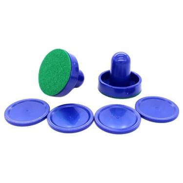 Imagem de YIJU Alças de gol empurradores 2pcs empurradores de air hockey e 4pcs discos de air hockey pás de air hockey, Taco Azul