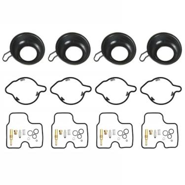 Imagem de Para Honda CBR600 F4 1999-2000 Kit de reparo de carburador 4 conjuntos de peças de diafragma de êmbolo