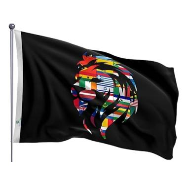 Imagem de Bandeira Evangélica Nações Leão de Judá estampada 02 Uma face 0,70x1,00m