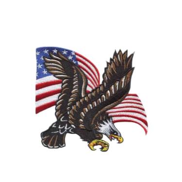 Imagem de Ruoming 1 peça de emblema gráfico interessante de águia bordado com aplique de ferro na costura (7,6 x 6,8 cm)