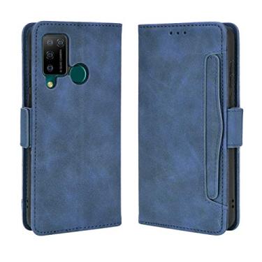 Imagem de Capa com compartimento para cartão para Doogee N20 Pro, capa flip carteira de couro para Doogee N20 Pro, capa magnética retrô para celular, capa carteira com compartimentos para cartões