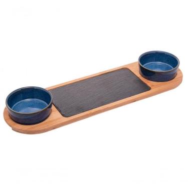 Imagem de Conjunto 2 Petisqueiras Com Bandeja 12x40x4 Cm - Lyor