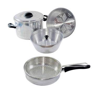 Imagem de Conjunto Panela A Vapor Banho Maria 4x1 E Frigideira Cesto