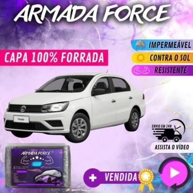 Imagem de Capa Cobrir Carro VOYAGE 100% Forrada Armada Force 100% Impermeável Fo