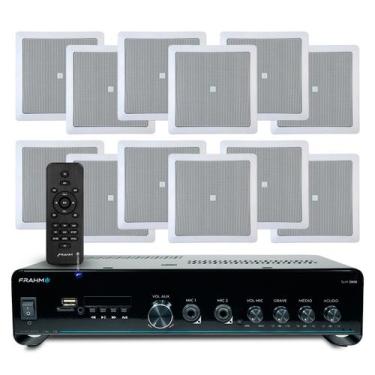 Imagem de Som Ambiente Jbl 12 Arandelas Teto Gesso Embutir + Receiver Bluetooth 