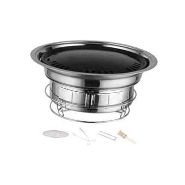 Imagem de Generic Churrasqueira redonda para carne, grelha para bife, grelha portátil, grelha para área externa, churrasqueira para jardim, reunião de amigos, área, Style D