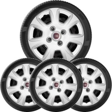 Imagem de 4x Calotas Fiat Vivace 2011 a 2013 aro 13 com emblema 076cb - grid